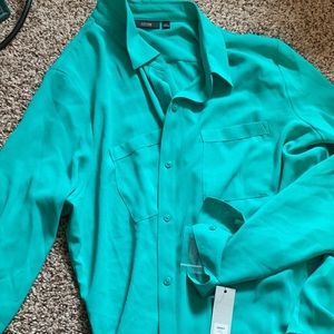 Apt 9 Basic Aqua Button-up